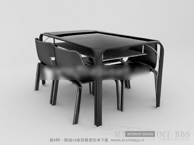 黑色镀膜餐桌椅【模型ID68287】.jpg