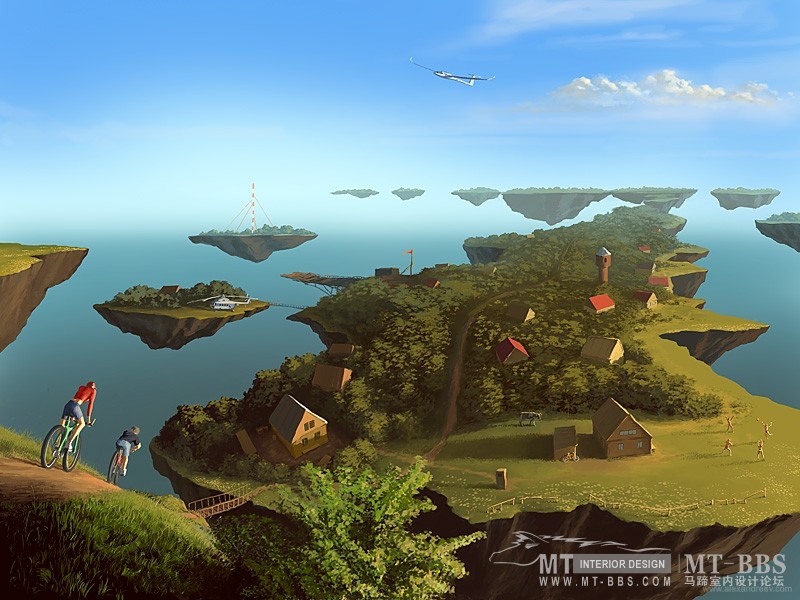 Alex Andreev 笔下的天空之城_最后一站，我们来到了最高处的宁静郊外——极乐浮岛.jpg
