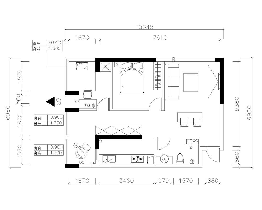 82平方米公寓楼户型。。有点纠结了。。请大家帮帮忙。。_82公寓楼-Model.jpg