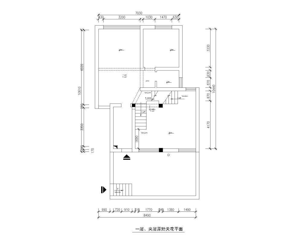 新手上路，看那些还需要改进的_2一层、夹层原始天花平面是.jpg