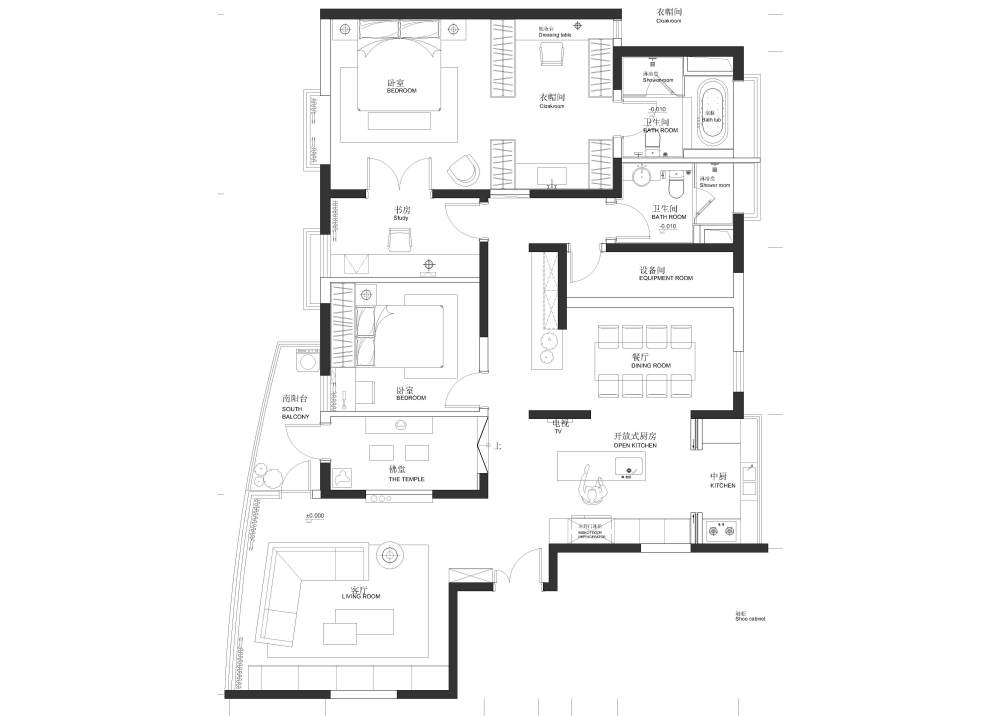 150平方有佛堂 不知道放的位置行不行  请大家来批和指点_0905-Model.jpg