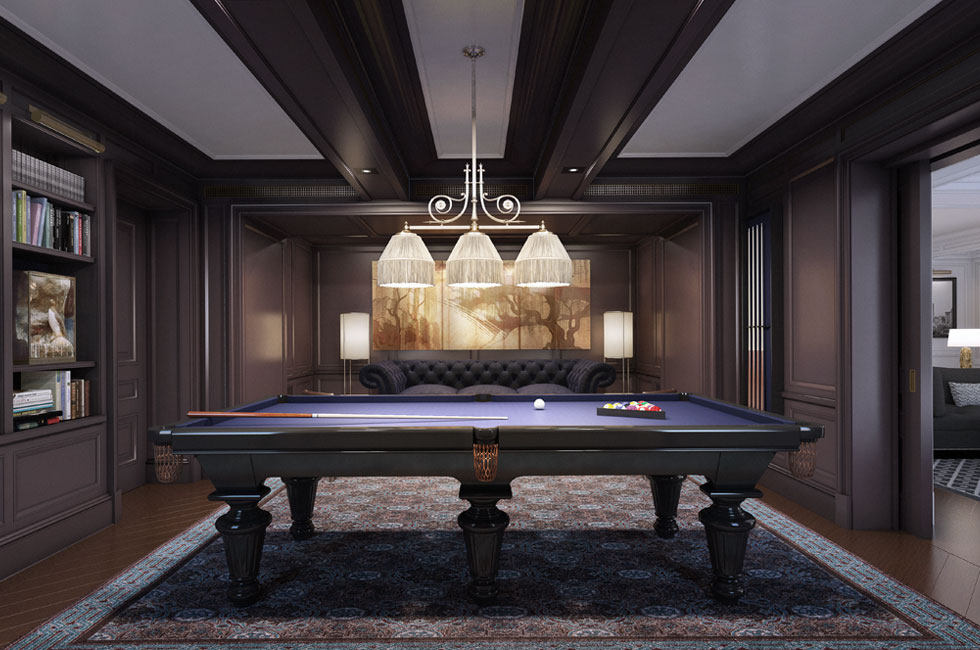 纽约530 Park Avenue / William T. Georgis Architect_Library featuring artisan billiards table.jpg