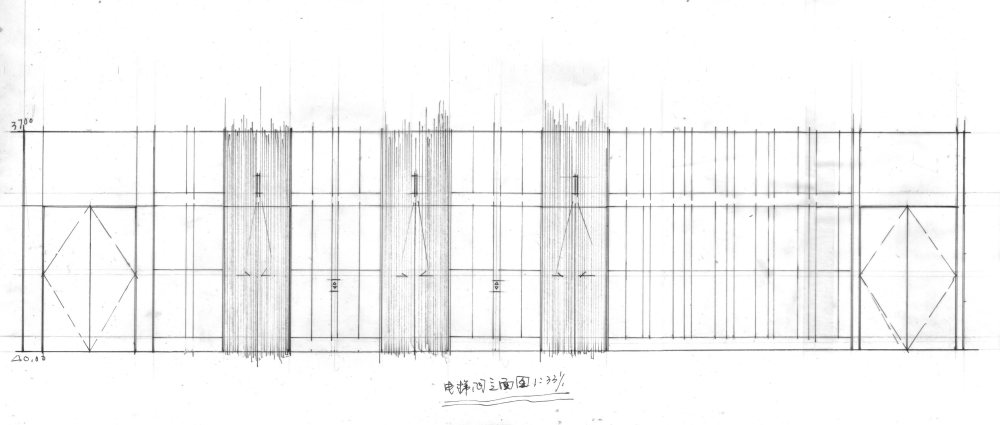 一个办公门厅的手稿方案，大师们指导一下呀_3立面图.jpg