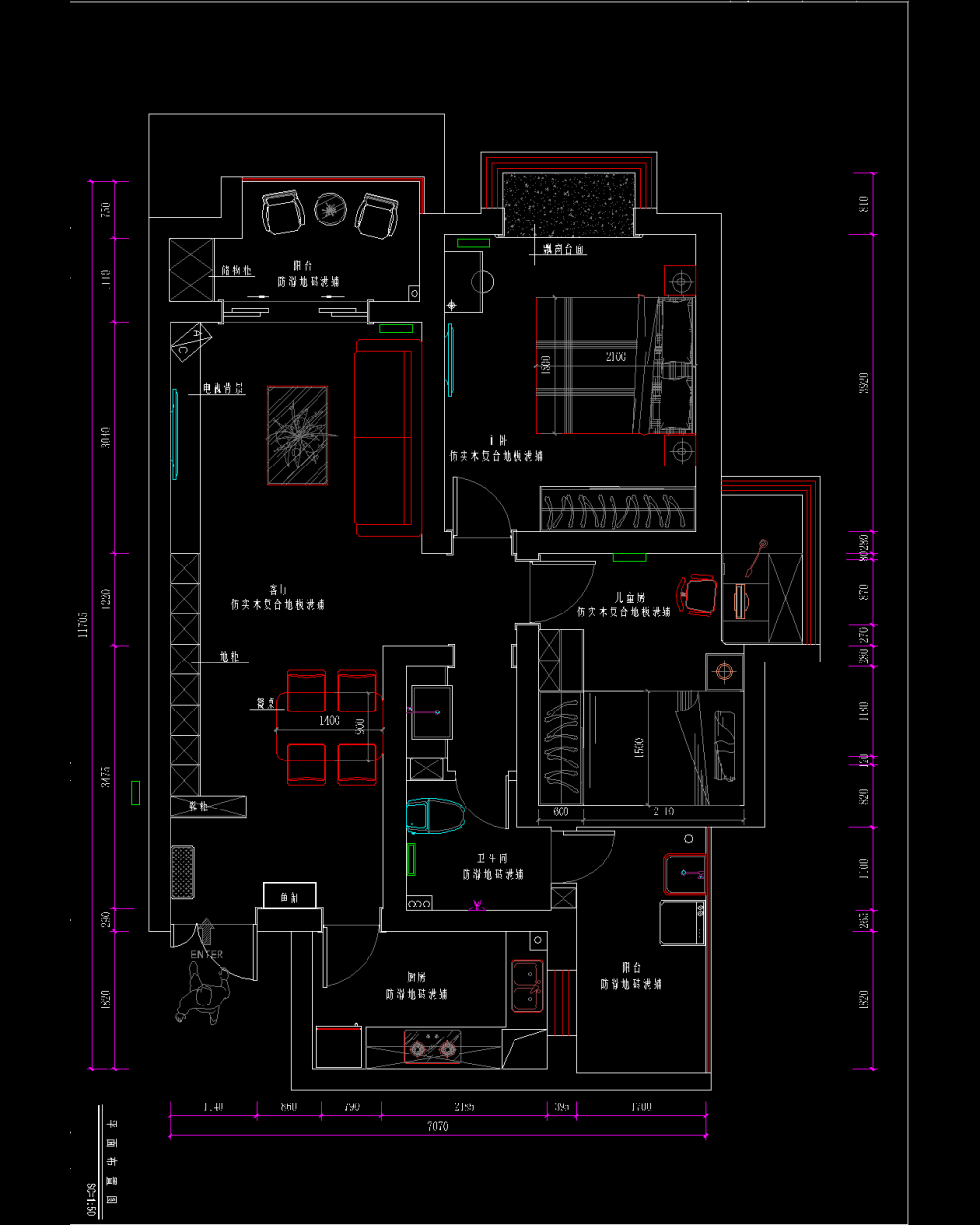 2室2厅小户型，朋友的房子，请大家拍砖~~_平面-Model01.png