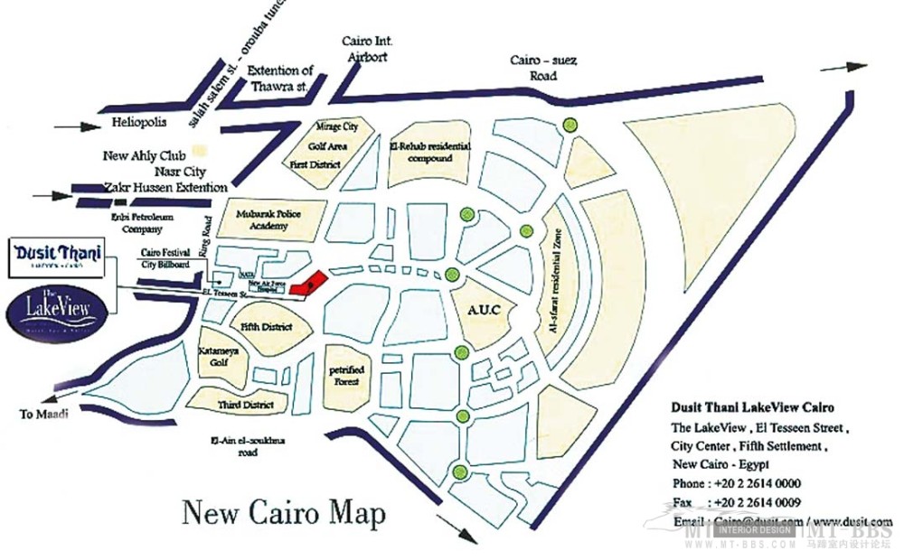 Dusit Thani LakeView, Cairo, Egypt 埃及开罗省律实他尼湖景大酒店_Map-New-Cairo400.jpg