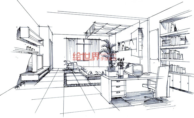 收集室内客厅手绘线稿_收集室内客厅手绘线稿