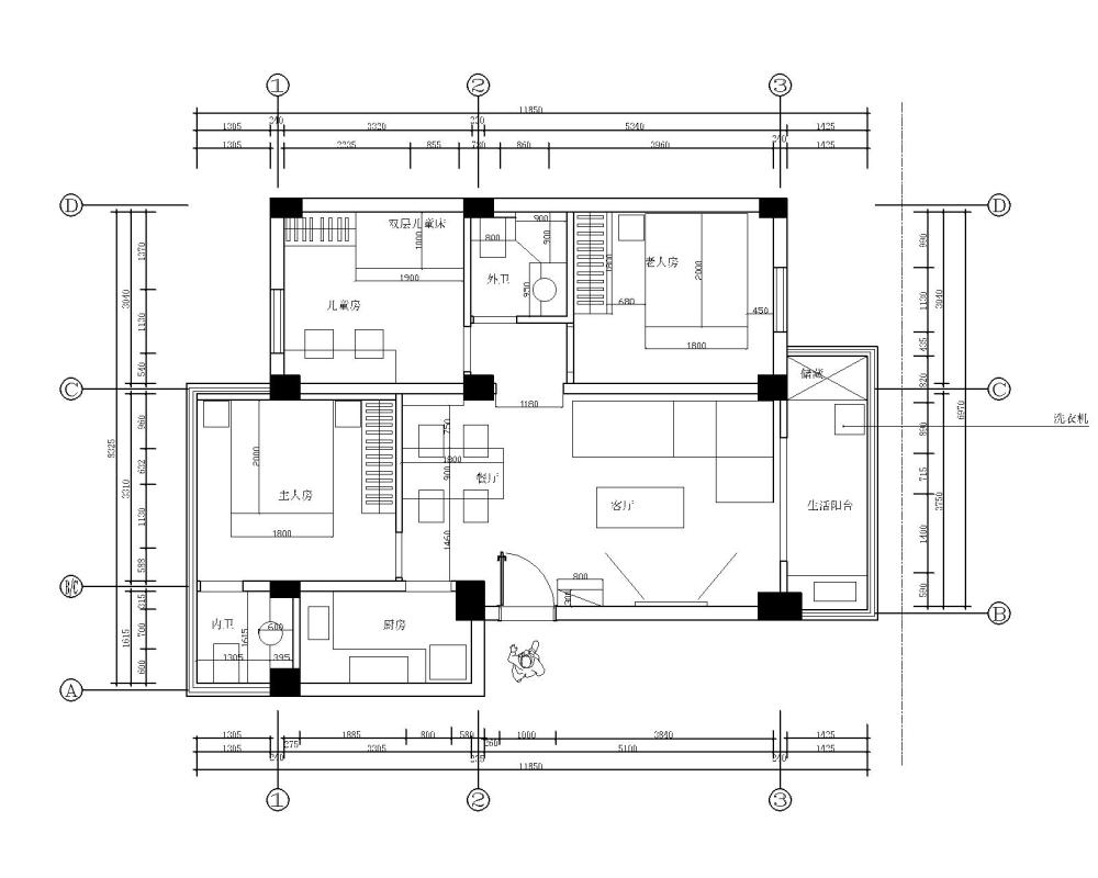 73 平米  纠结户型设计方案，求教各位大师们！_CAD平面图-Model.jpg