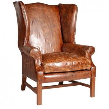 经典的家具CASA PAGODA_Daddy Downing Wing Chair - Vintage Leather Cigar - 1.jpg
