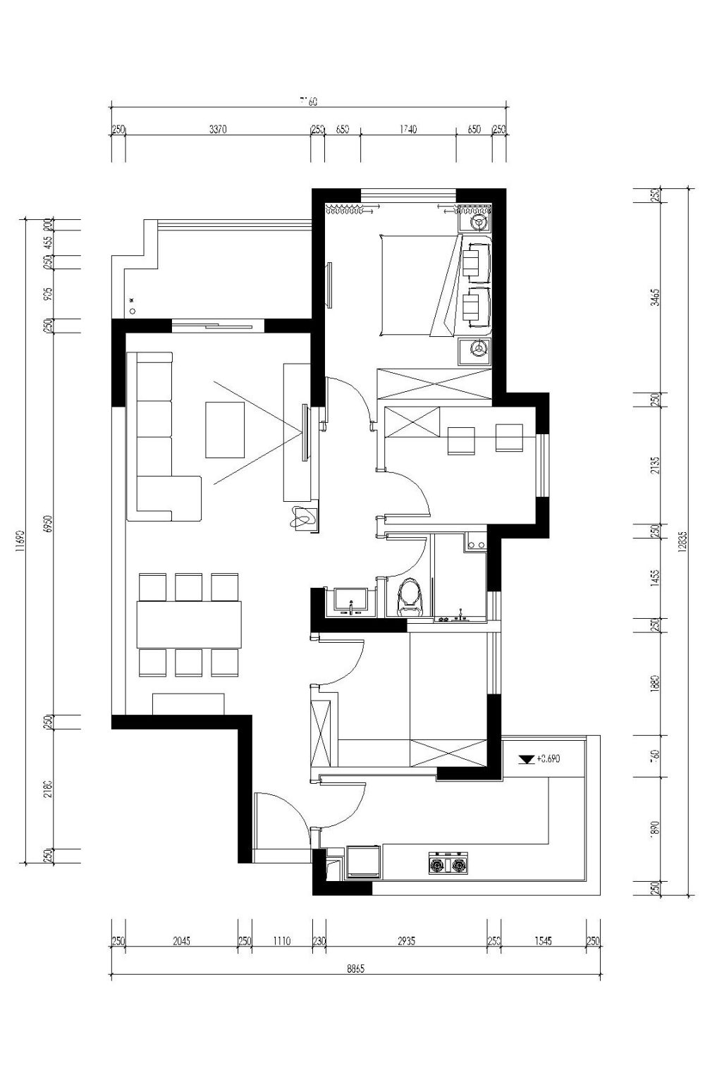 我自己的房子 极简风格的 同仁们帮看看_家施工图1-Model.jpg