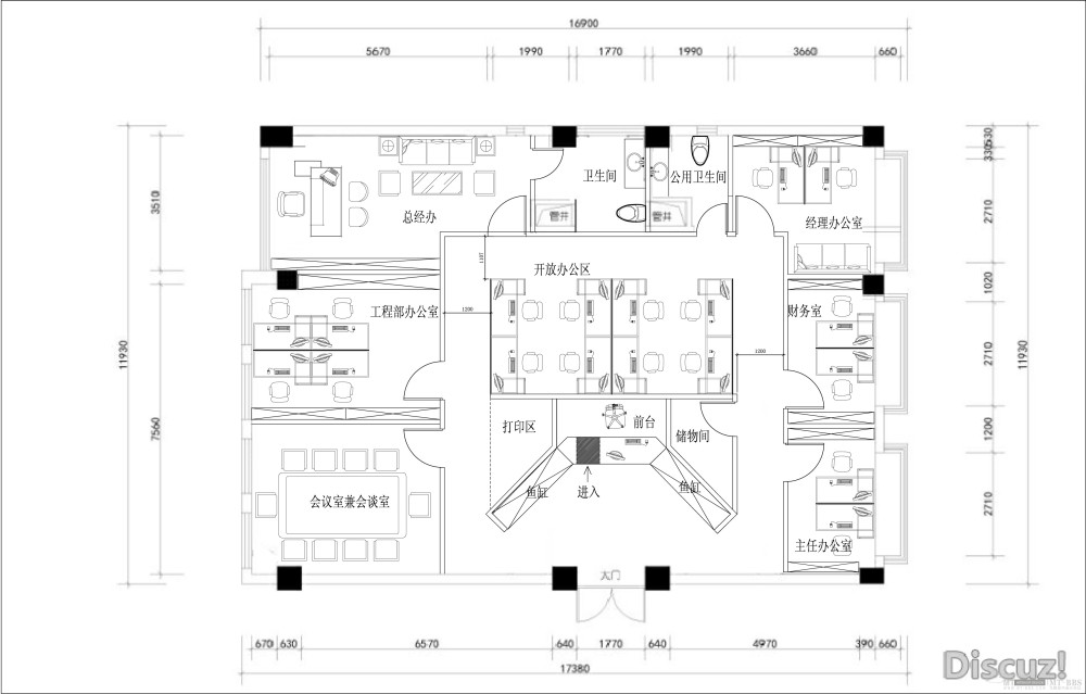 200平方办公室平面方案!_办公室平面挑战方案.jpg