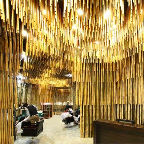 KanGtArt - Salon in Bangkok / NKDW_Klinsuwan was inspired by the way natural caves are divided, where he noticed that "often the stalac ...