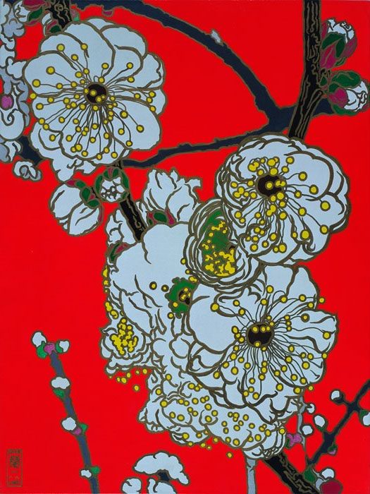 陈设用非常好的油画、版画、装饰画_裸花1号Fleur Nu1（100x74cm）2009年布面综合材料.jpg