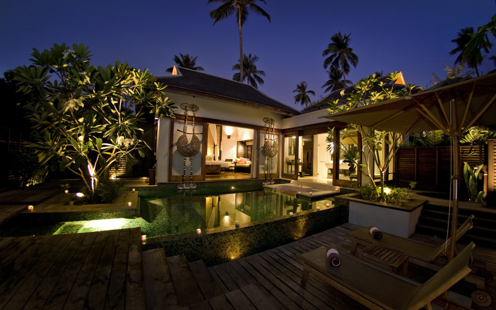 泰国苏梅岛拉瓦娜水疗度假村 Anantara Lawana Koh Samui Resort & Spa_Garden Pool Villa at night.jpg