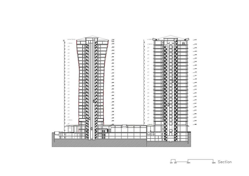 巴塞隆纳Porta Fira Towers / 伊东丰雄_1024pxHO_PF_seccion.jpg