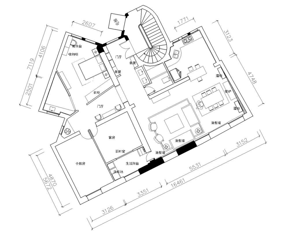 巴黎公寓改造，初期平面方案求指点_旧房结构-Model.jpg