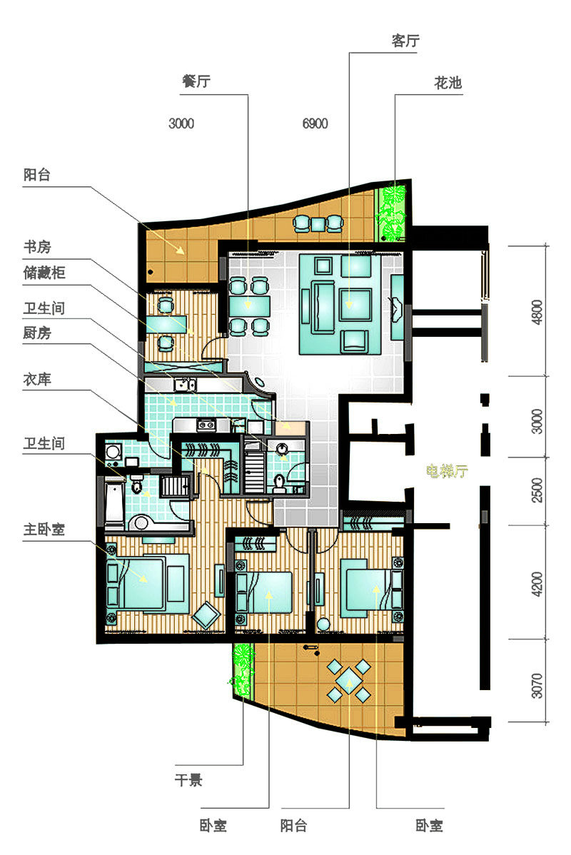 武汉金都汉宫（附件里带平立面 户型图 ）_四房.jpg