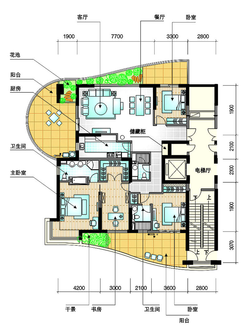 武汉金都汉宫（附件里带平立面 户型图 ）_四房三卫.jpg