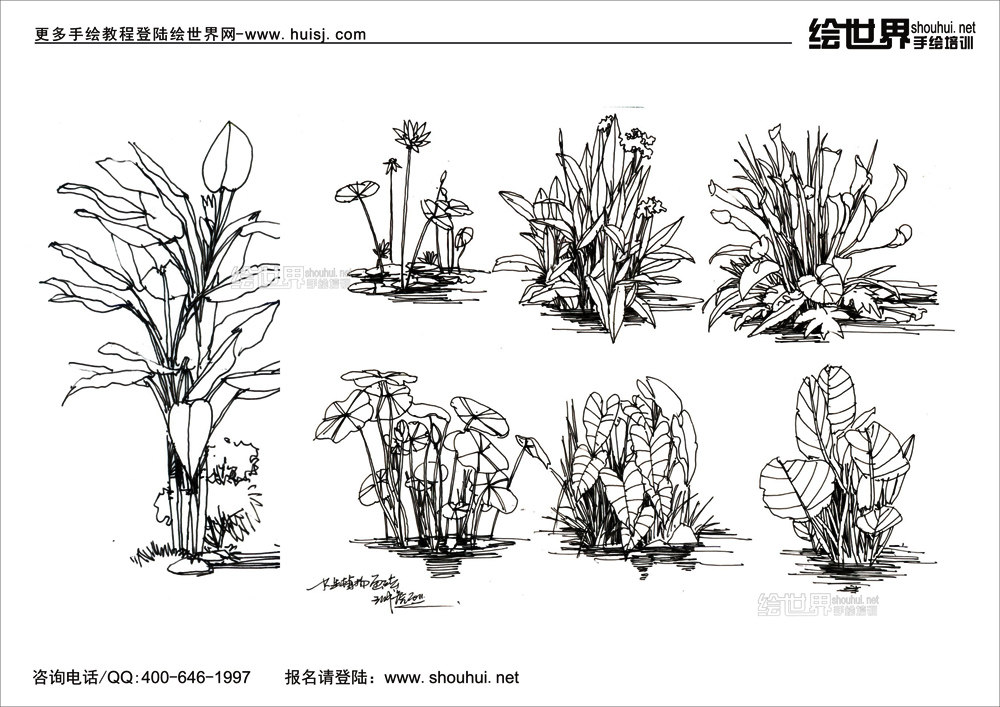 高清--绘世界手绘园林景观手绘线稿---你值得拥有！_园林景观单体手绘