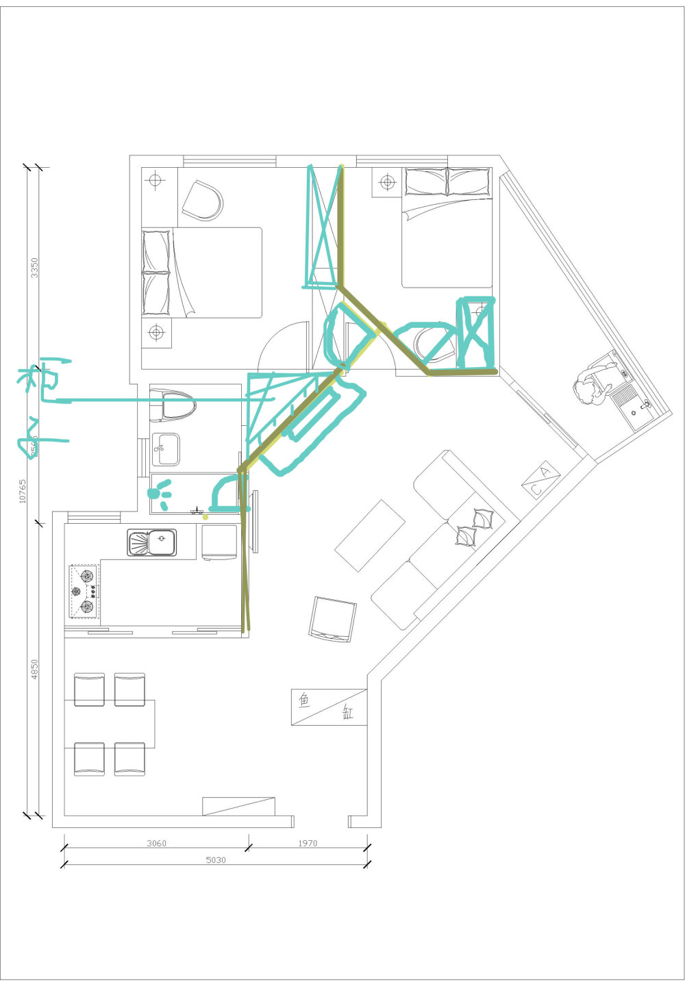 这个户型一点思路都没有，求高手给个指点吧_新块222222-Model.jpg