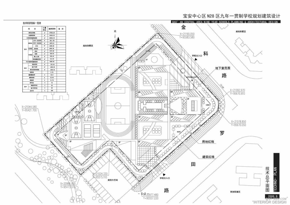 个人收集--深圳宝安中心区N28区九年一贯制学校规划建筑设计_C-2技术总图 拷贝.jpg