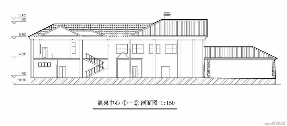 景创--安徽省巢湖半汤环球度假中心规划设计_温泉中心剖面图.jpg