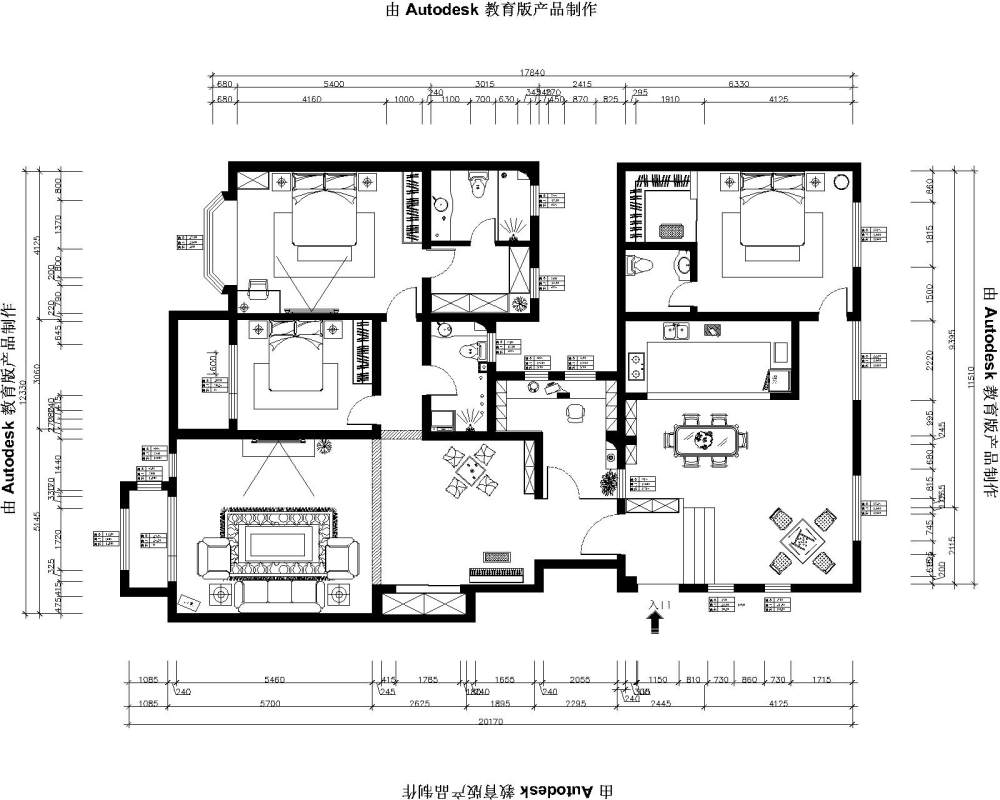 花园洋房240平米，大家给点意见_平面