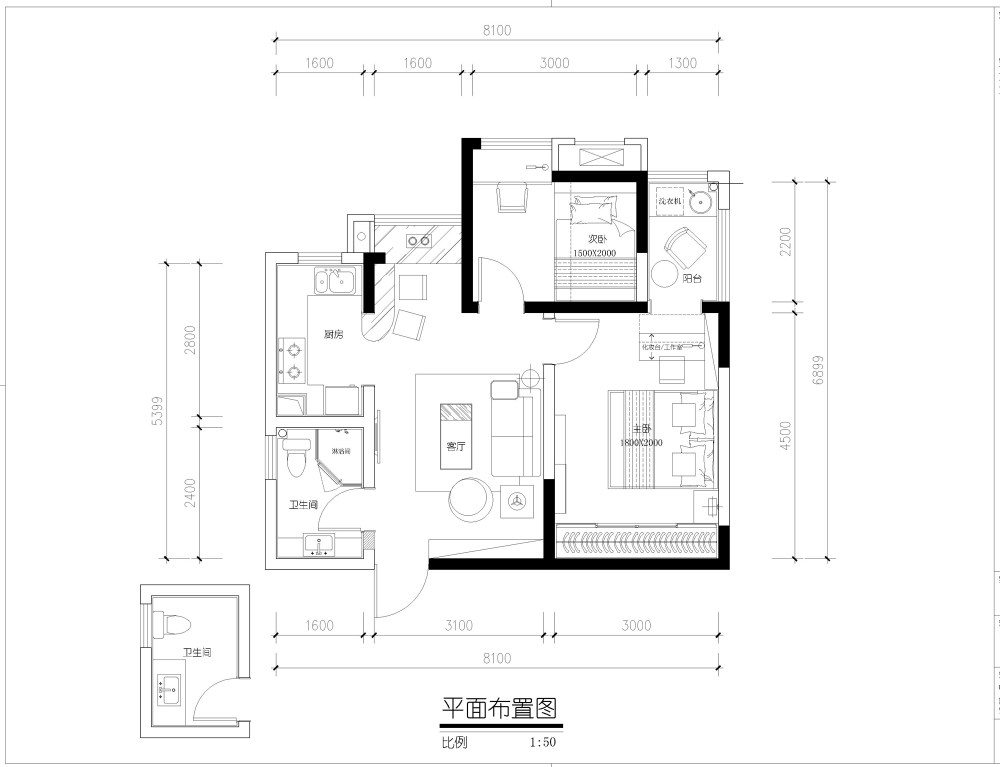 一个小户型，请各位朋友指点指点，谢啦_家平面布置图1.jpg