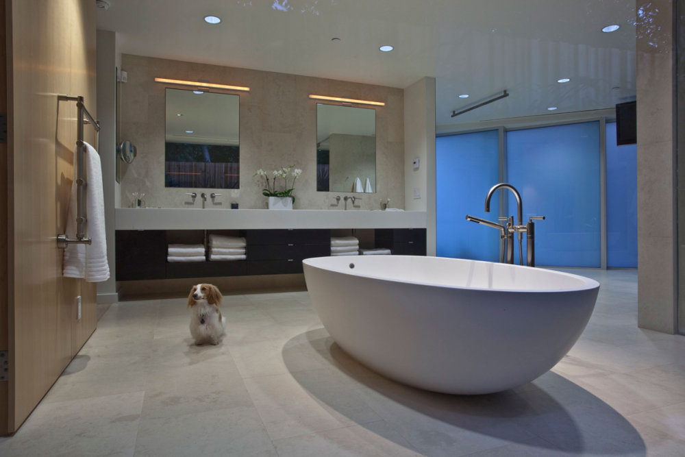 美国南加州--Fabulous Modern Interior_Modern-Interior-California-Marble-Floor-Contemporary-Bathroom.jpg