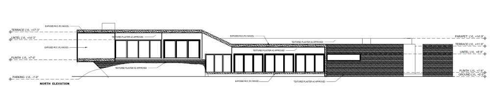 印度艾哈迈达巴德--Gorgeous Single Floor House With Concrete Finishes_Elevation-.png