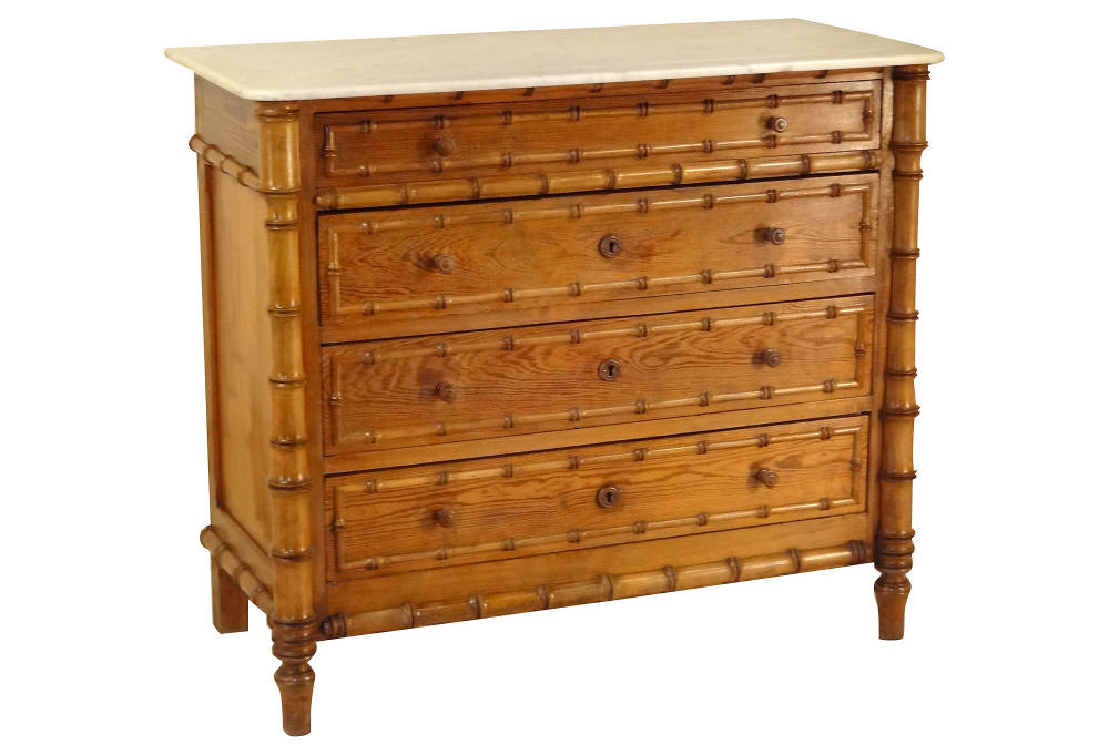 一些欧洲家具&配饰&地毯&灯具高清大图_19th-C. French Faux-Bamboo Chest----40.63 L x 19.25 W x 35.25 H-----pitch pine&c.jpg