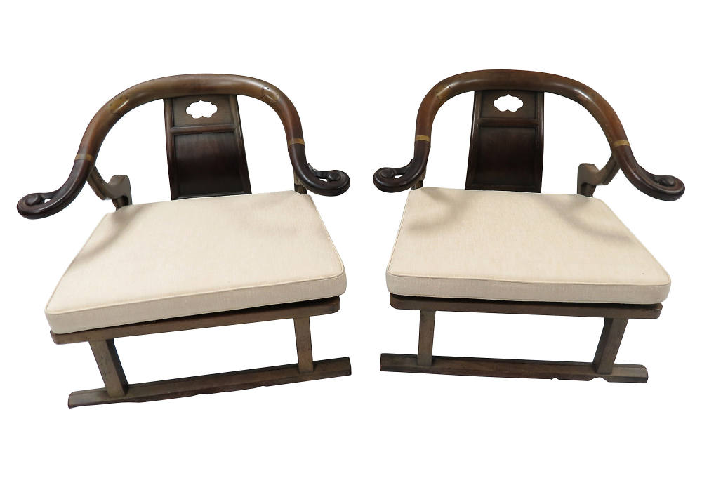 一些欧洲家具&配饰&地毯&灯具高清大图_Baker Asian-Style Lounge Chairs, Pair---24 L x 28.25 W x 26 H---walnut&brass&uph.jpg