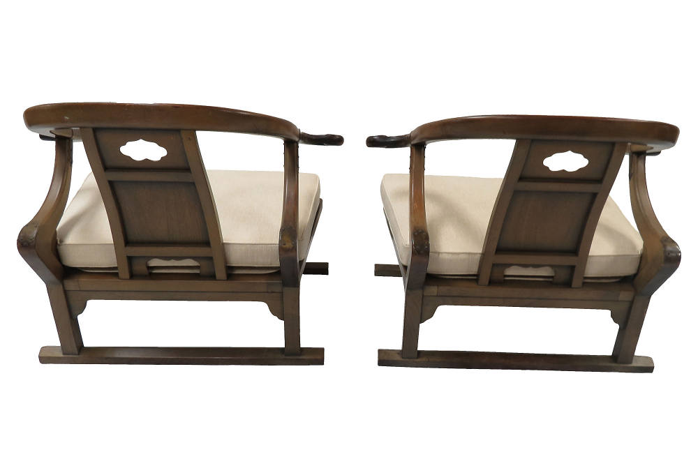 一些欧洲家具&配饰&地毯&灯具高清大图_Baker Asian-Style Lounge Chairs, Pair---24 L x 28.25 W x 26 H---walnut&brass&uph.jpg