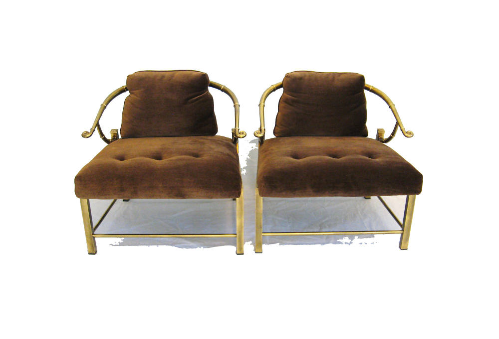 一些欧洲家具&配饰&地毯&灯具高清大图_Brass Mastercraft Chairs, Pair---28 L x 26 W x 28.5 H---brass&cotton velvet (2).jpg