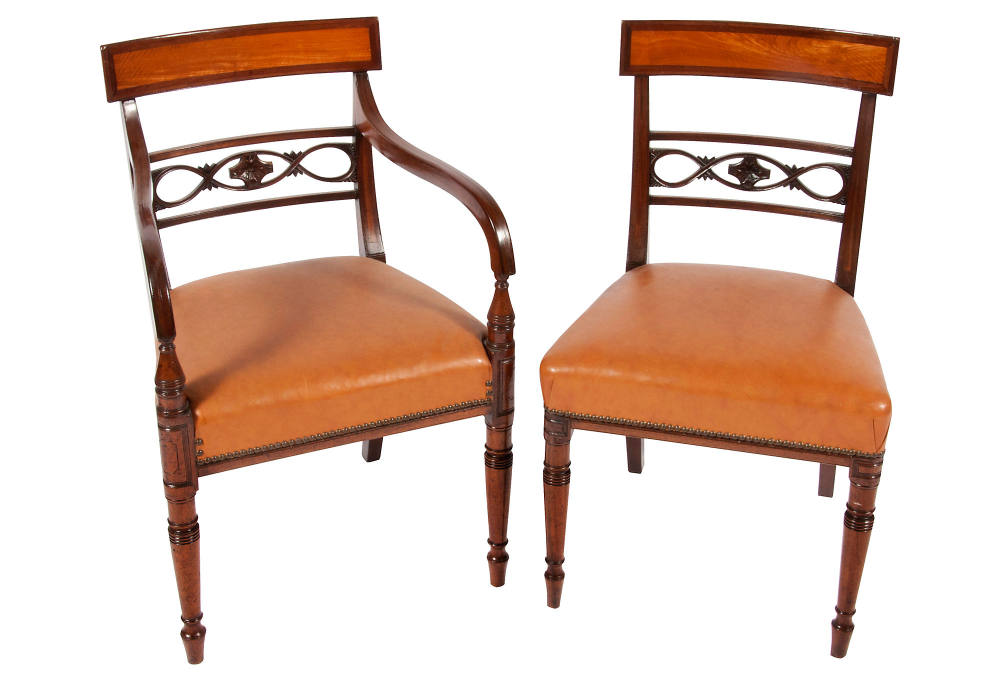 一些欧洲家具&配饰&地毯&灯具高清大图_Regency-Style Dining Chairs---20 L x 19 W x 34.5 H---wood&leather (1).jpg