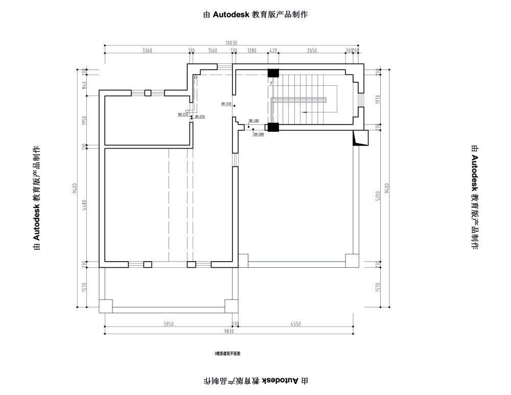 一个别墅，方案不是很满意，求大师们的意见_三楼原建图l.jpg