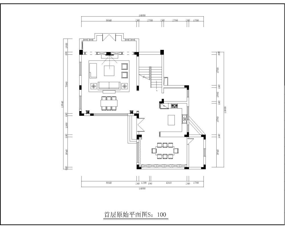 求助各位大神一中式别墅客厅如何布置_方案一.jpg