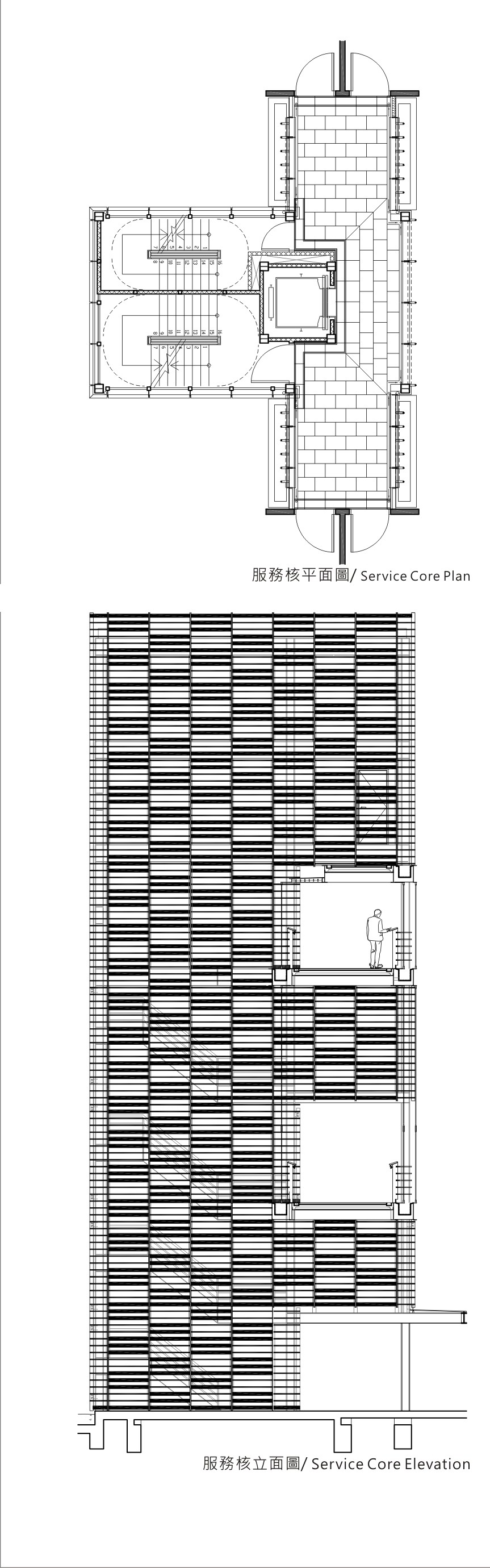 朱弘楠建筑师-先得月(住宅)_先得月集合住宅 - 服务核平立面.jpg