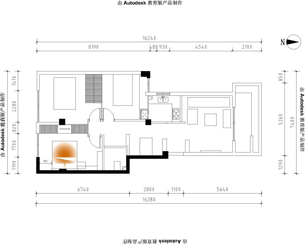 求助帖、小三房型、_大厅2-Model.jpg