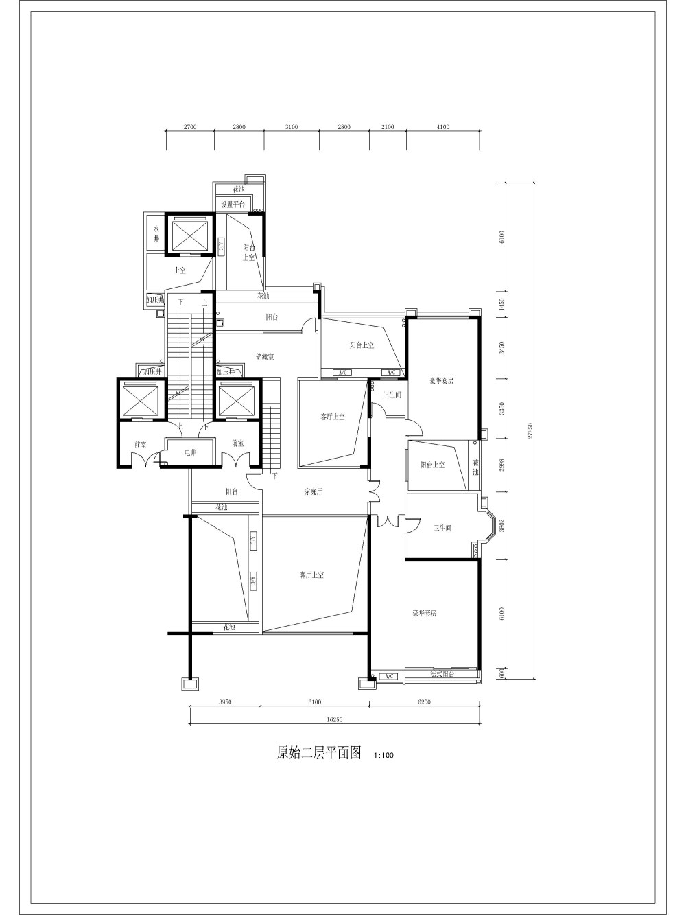 750方复式带空中花园.....更新后方案！求大师指点_二层原始平面