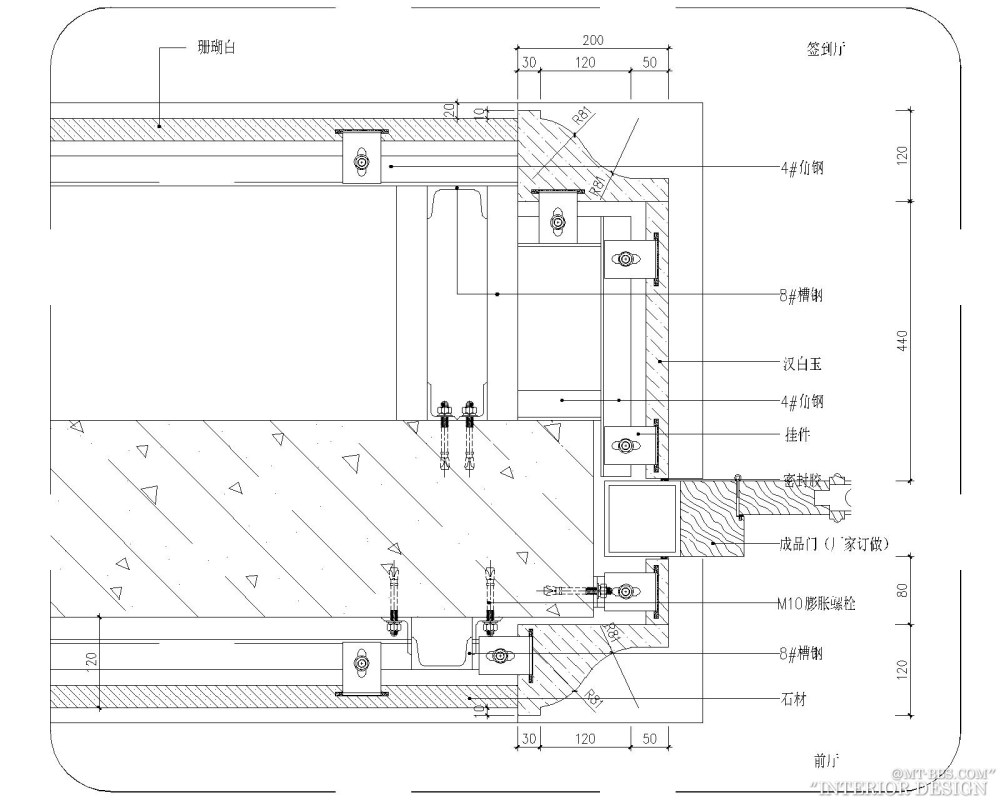 请教大理石门套做法，望大侠们赐教_石材与门套交接节点图14-Model.jpg