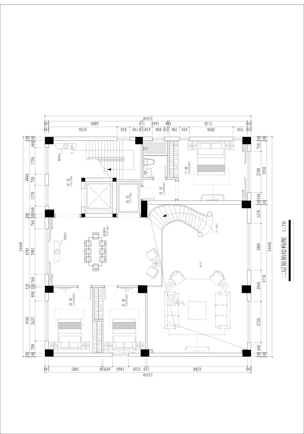 一套自建房。求拍砖！！！_二楼平面布置图.jpg