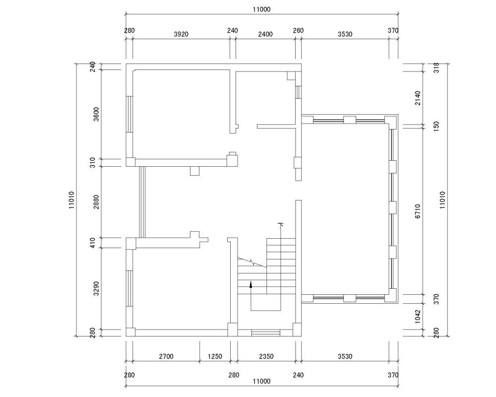 一个别墅平面图，求P，求大师指教_三层原始建筑结构图.jpg