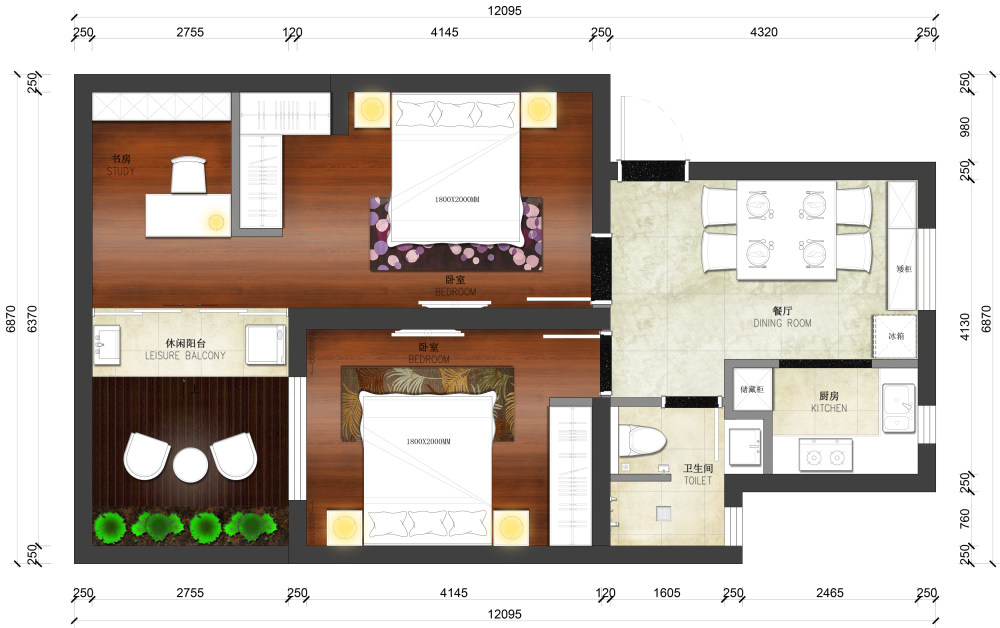 小型公寓的彩色平面方案，求指点！_平面方案.jpg