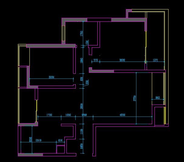 小夫妻婚房平面布置方案 两房改三房 求建议_原始图.jpg
