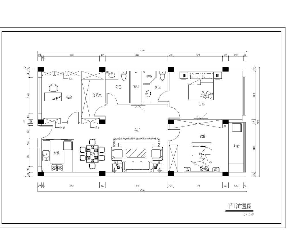 7米乘14米方正的户型，求P_Drawing1-Mode2.jpg