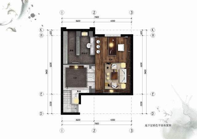 苏州 光敏装饰设计 金域国际 新中式别墅_调整大小 0012地下层彩色平面.jpg