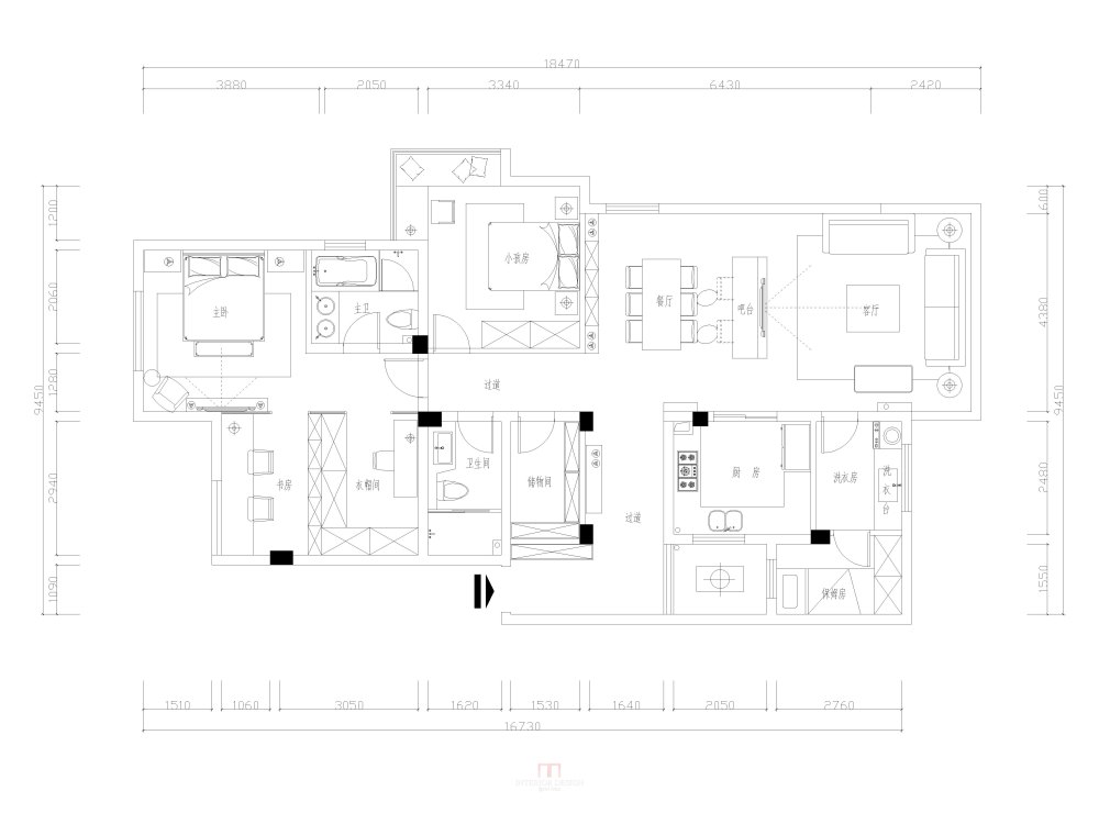 【第二期-住宅平面优化】同一户型19个方案,求投票+点评_平面方案.jpg