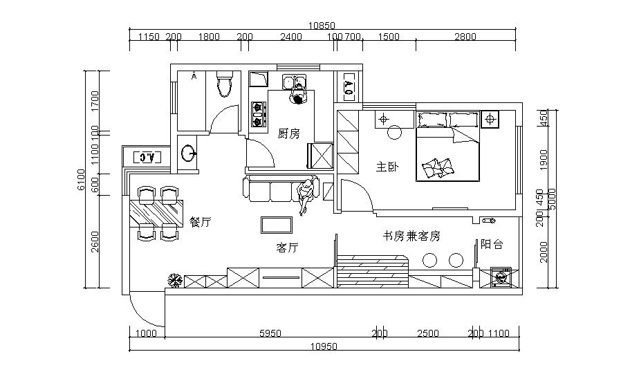 65平小户型，请大伙们P下或者指点一二。。谢谢。_方案改.jpg