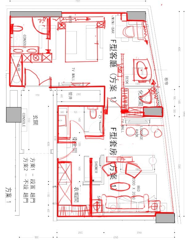 酒店探讨，如果你够牛，那就改了我，我给1000DB_平面方案