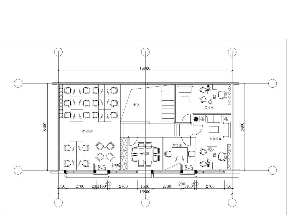 140㎡LOFT办公户型_二层